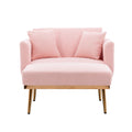 Coolmore Fashionable And Classic Style Chaise Lounge Chair Accent Chair For Living Room, Bedroom Teddy Pink Pink Teddy Foam Teddy