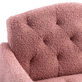 Coolmore Modern Accent Chair With Arms, Tufted Decorative Fabric Armchair With Gold Metal Legs, Upholstered Reading Chair For Living Room Bedroom Office Brush Pink Teddy Brush Pink Teddy Foam Teddy
