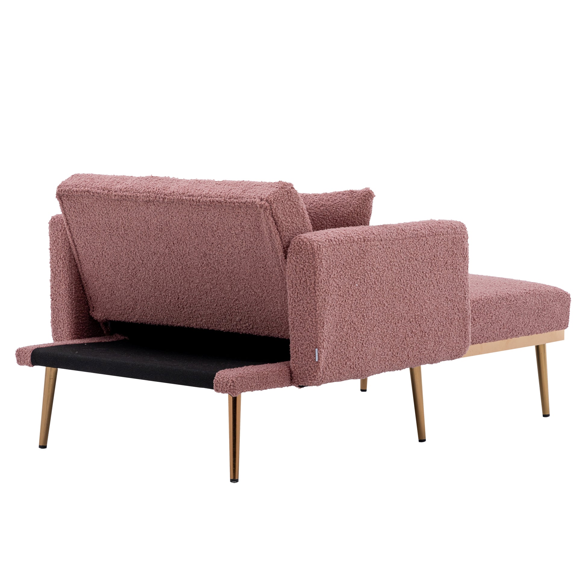 Coolmore Fashionable And Classic Style Chaise Lounge Chair Accent Chair For Living Room, Bedroom Brush Pink Teddy Brush Pink Teddy Foam Teddy
