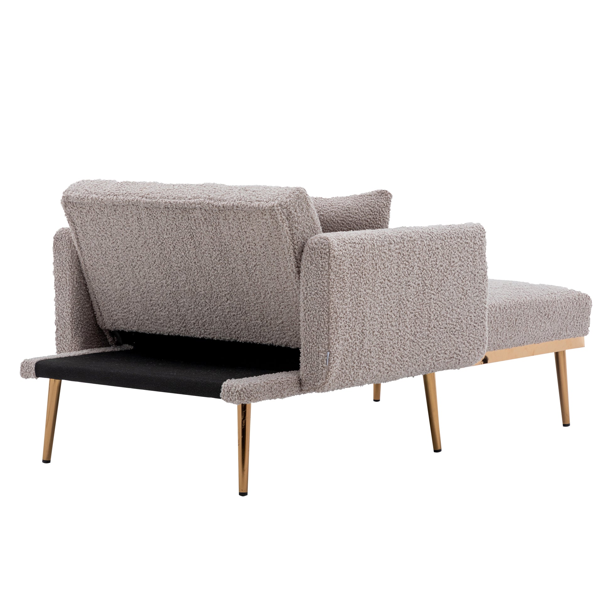 Coolmore Fashionable And Classic Style Chaise Lounge Chair Accent Chair For Living Room, Bedroom Grey Teddy Grey Teddy Foam Teddy