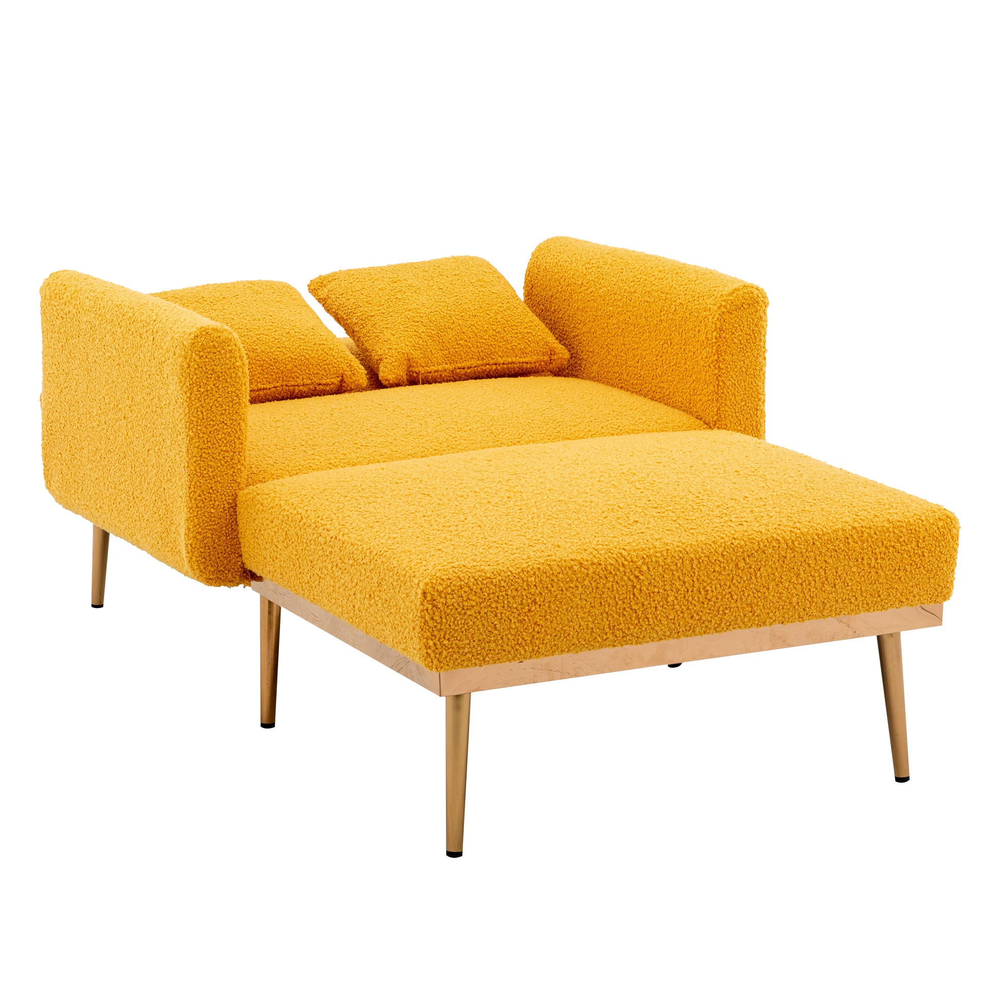 Coolmore Fashionable And Classic Style Chaise Lounge Chair Accent Chair For Living Room, Bedroom Mustard Teddy Mustard Teddy Foam Teddy