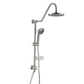 Shower System With Rain Showerhead, 5 Function Hand Shower, Adjustable Slide Bar And Soap Dish For Bathroom Shower Faucet Set, Brushed Nickel Finish Brushed Nickel Stainless Steel