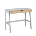 Hilton Desk In Gray Natural Gray Solid Wood