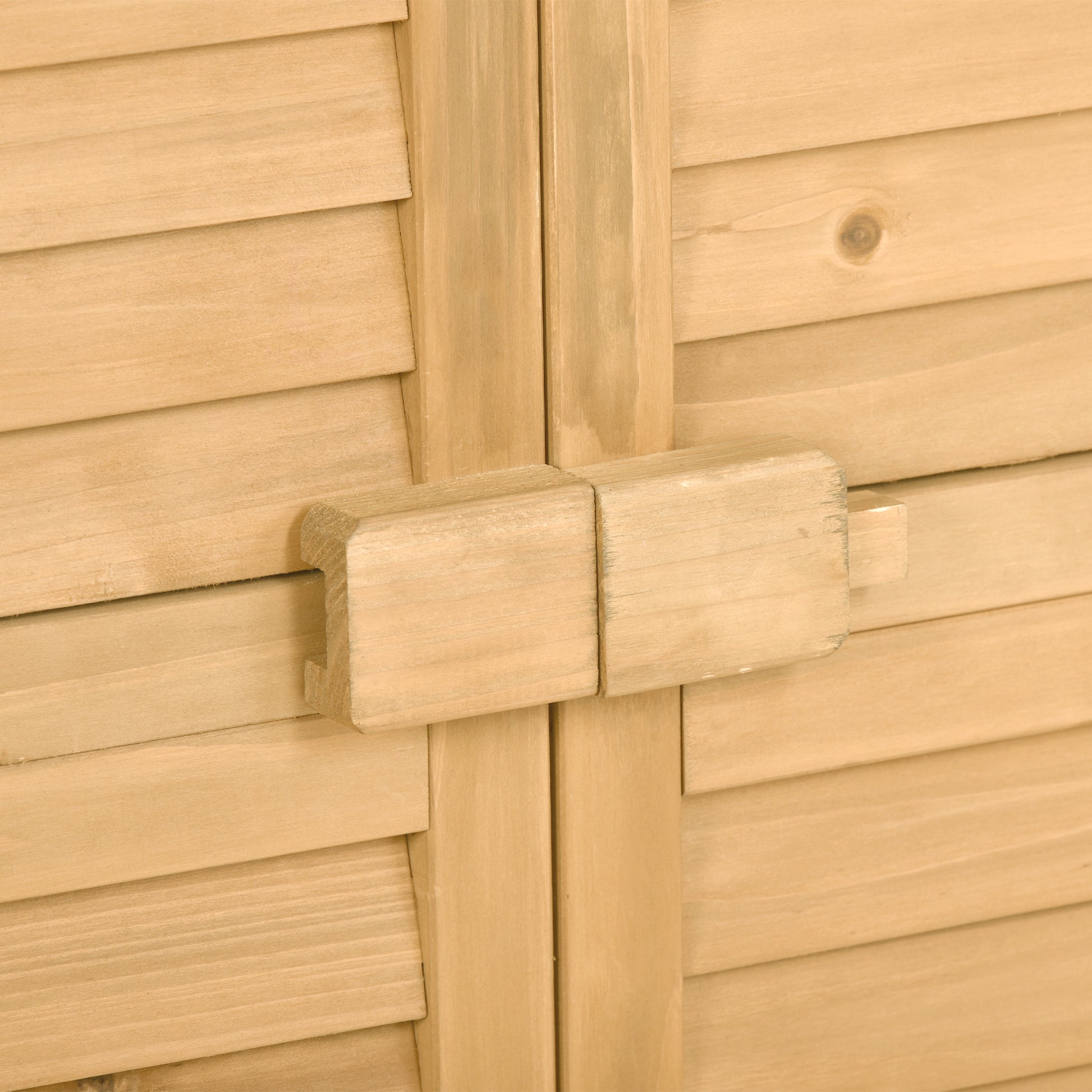 Wooden Garden Shed 3 Tier Patio Storage Cabinet Outdoor Organizer Wooden Lockers With Fir Wood Natural Wood Color Shutter Design Natural Water Resistant Frame Garden & Outdoor Casual Wood Solid Wood