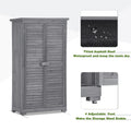 Wooden Garden Shed 3 Tier Patio Storage Cabinet Outdoor Organizer Wooden Lockers With Fir Wood Gray Wood Color Shutter Design Gray Water Resistant Frame Garden & Outdoor Casual Wood Solid Wood