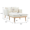 Coolmore Fashionable And Classic Style Chaise Lounge Chair Accent Chair For Living Room, Bedroom Teddy White White Teddy Foam Teddy