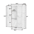 Wooden Garden Shed 3 Tier Patio Storage Cabinet Outdoor Organizer Wooden Lockers With Fir Wood Gray Wood Color Shutter Design Gray Water Resistant Frame Garden & Outdoor Casual Wood Solid Wood