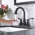 2 Handle Lavatory Faucet Bathroom Sink Faucet Black Brass