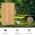 Wooden Garden Shed 3 Tier Patio Storage Cabinet Outdoor Organizer Wooden Lockers With Fir Wood Natural Wood Color Shutter Design Natural Water Resistant Frame Garden & Outdoor Casual Wood Solid Wood