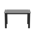 5 Pieces Dining Table Set For 4,Kitchen Room Tempered Glass Dining Table ,4 Faux Leather Chairs ,Black Black Leather