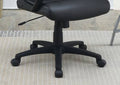 Black Faux Leather Cushioned Upholstered 1Pc Office Chair Adjustable Height Desk Chair Relax Black Office Contemporary,Modern Office Chairs Solid Back Adjustable Height Bonded Leather