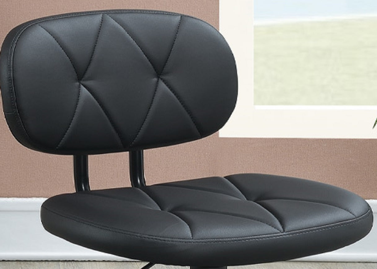 Modern 1Pc Office Chair Black Tufted Design Upholstered Chairs With Wheels Caster Black Office Foam Modern Tufted Back Adjustable Height Plastic