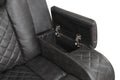 Benz Led & Power Recliner 3 Pc Made With Faux Leather In Gray Grey Faux Leather Metal Primary Living Space Medium Soft Cushion Back Contemporary,Modern Solid Wood Mdf Faux Leather 6 Seat