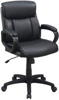 Classic Look Extra Padded Cushioned Relax 1Pc Office Chair Home Work Relax Black Color Black Office Contemporary,Modern Office Chairs Solid Back Adjustable Height Fabric