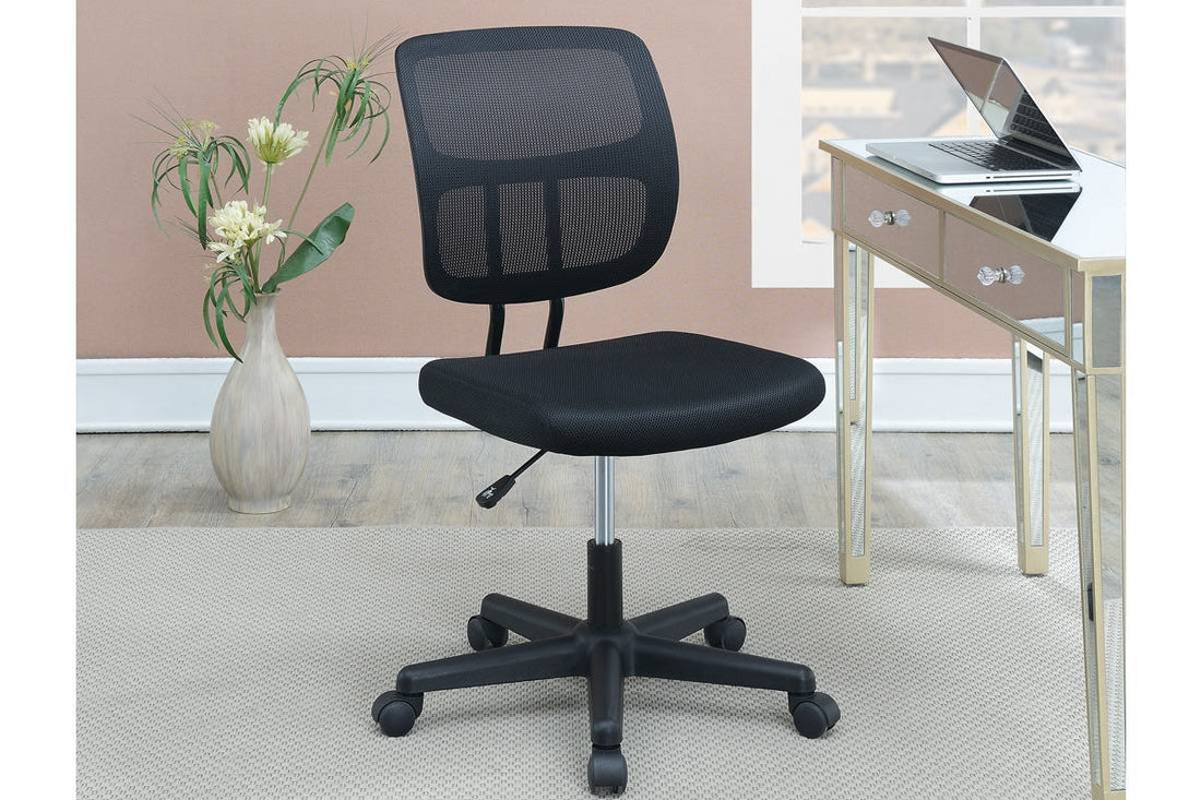 Elegant Design 1Pc Office Chair Black Mesh Desk Chairs Wheelsmaterial Seats Black Office Modern,Transitional Office Chairs Nylon Mesh