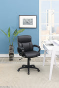 Classic Look Extra Padded Cushioned Relax 1Pc Office Chair Home Work Relax Black Color Black Office Contemporary,Modern Office Chairs Solid Back Adjustable Height Fabric