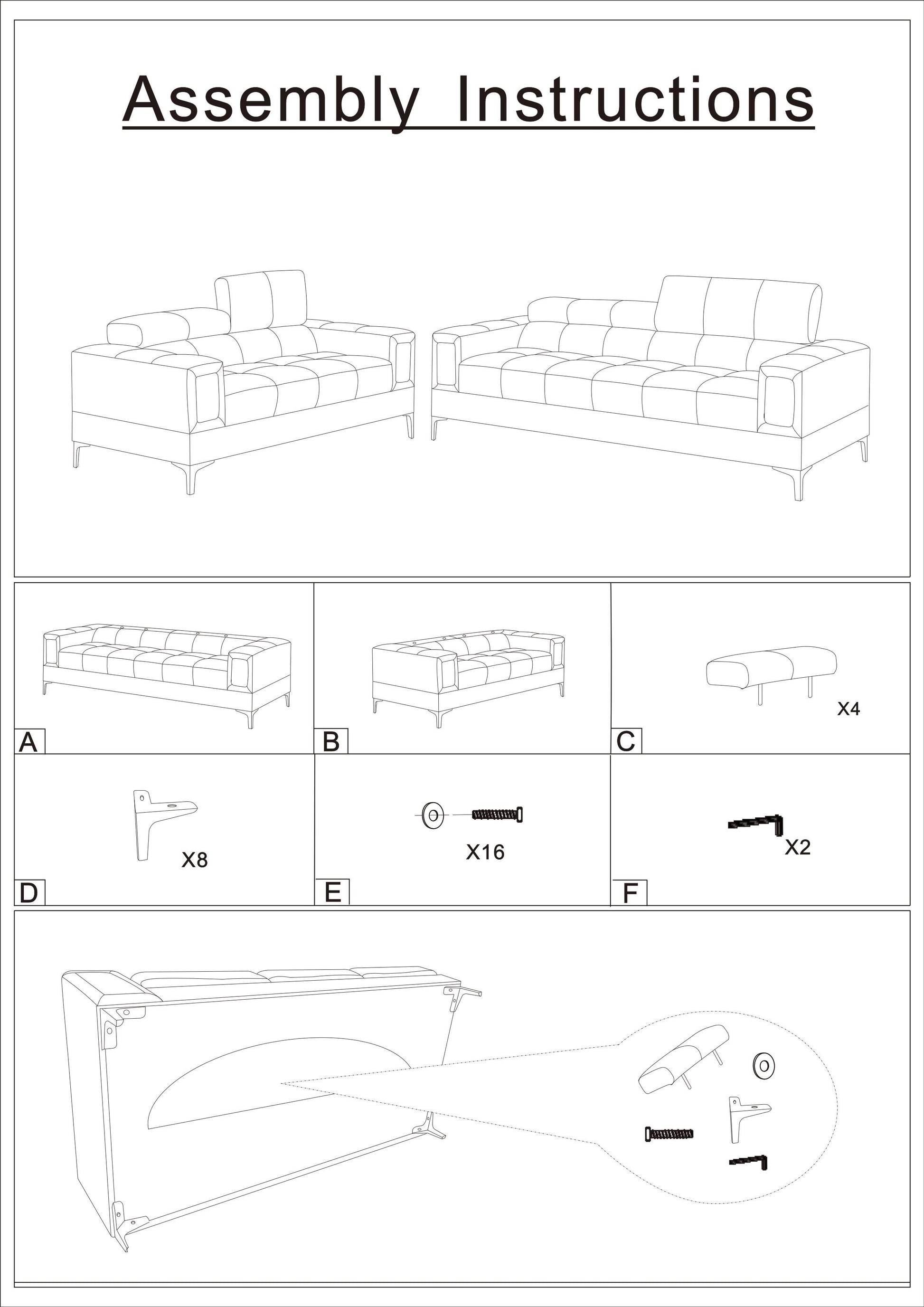 White Faux Leather Living Room 2Pc Sofa Set Sofa And Loveseat Furniture Couch Unique Design Metal Legs Adjustable Headrest White Faux Leather Wood Primary Living Space Tufted Back Classic,Contemporary Pine Square Arms Plywood 5 Seat