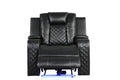 Benz Led & Power Recliner Chair Made With Faux Leather In Black Black Polypropylene