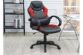 Office Chair Upholstered 1Pc Cushioned Comfort Chair Relax Gaming Office Work Black And Red Color Black Office Contemporary,Mid Century Modern,Modern Office Chairs Solid Back Adjustable Height Fabric