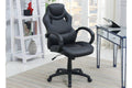 Office Chair Upholstered 1Pc Cushioned Comfort Chair Relax Gaming Office Work Black Color Black Office Mid Century Modern,Modern Office Chairs Solid Back Adjustable Height Fabric