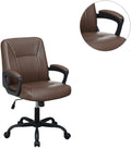 Relax Cushioned Office Chair 1Pc Brown Color Upholstered Seat Back Adjustable Chair Comfort Brown Office Contemporary Office Chairs Solid Back Adjustable Height Fabric