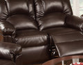 Motion Sofa 1Pc Couch Living Room Furniture Brown Bonded Leather Brown Faux Leather Metal Primary Living Space Cushion Back Contemporary Pillow Top Arms Bonded Leather 3 Seat