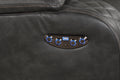 Benz Led & Power Recliner 2 Pc Made With Faux Leather In Gray Grey Faux Leather Metal Primary Living Space Medium Soft Cushion Back Contemporary,Modern Rolled Arms Solid Wood Mdf Faux Leather 5 Seat
