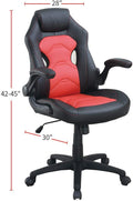 Office Chair Upholstered 1Pc Comfort Chair Relax Gaming Office Chair Work Black And Red Color Black Red Office Contemporary,Modern Office Chairs Solid Back Adjustable Height Fabric