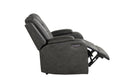 Benz Led & Power Recliner Chair Made With Faux Leather In Gray Grey Polypropylene