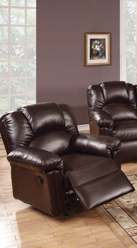 Motion Recliner Chair 1Pc Glider Couch Living Room Furniture Brown Bonded Leather Brown Primary Living Space Contemporary Recliners Solid Back Bonded Leather