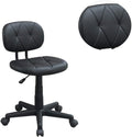 Modern 1Pc Office Chair Black Tufted Design Upholstered Chairs With Wheels Caster Black Office Foam Modern Tufted Back Adjustable Height Plastic