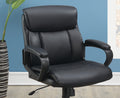 Classic Look Extra Padded Cushioned Relax 1Pc Office Chair Home Work Relax Black Color Black Office Contemporary,Modern Office Chairs Solid Back Adjustable Height Fabric