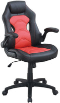 Office Chair Upholstered 1Pc Comfort Chair Relax Gaming Office Chair Work Black And Red Color Black Red Office Contemporary,Modern Office Chairs Solid Back Adjustable Height Fabric