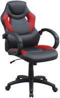 Office Chair Upholstered 1Pc Cushioned Comfort Chair Relax Gaming Office Work Black And Red Color Black Office Contemporary,Mid Century Modern,Modern Office Chairs Solid Back Adjustable Height Fabric