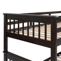 Stairway Twin Over Full Bunk Bed With Drawer, Storage And Guard Rail For Bedroom, Dorm, For Adults, Espresso Color Old Sku: Lp000219Aap Espresso Solid Wood