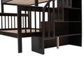 Stairway Twin Over Full Bunk Bed With Drawer, Storage And Guard Rail For Bedroom, Dorm, For Adults, Espresso Color Old Sku: Lp000219Aap Espresso Solid Wood