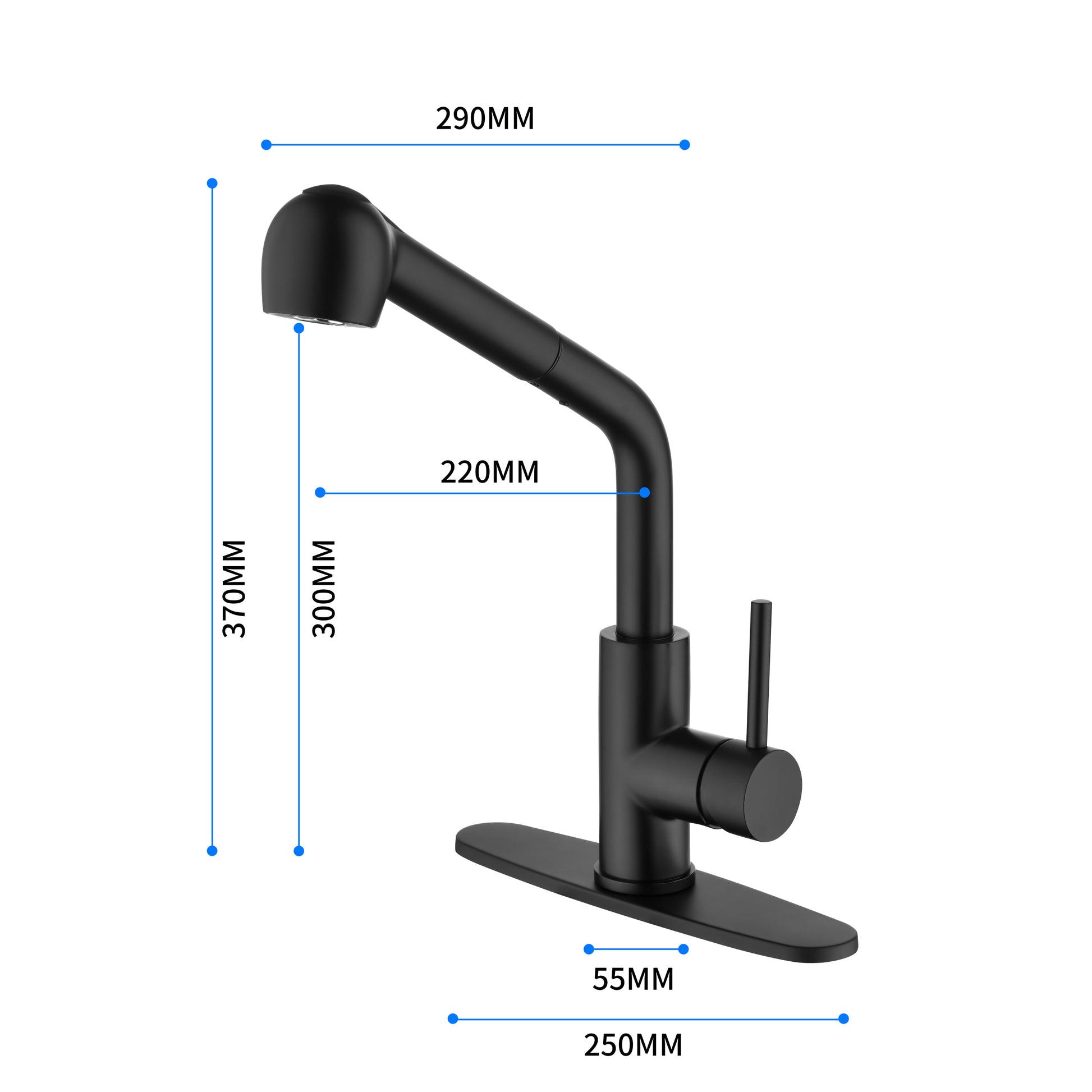 Matte Black Kitchen Faucets With Pull Down Sprayer, Single Handle Kitchen Sink Faucet With Pull Out Sprayer Matte Black Stainless Steel