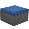 Outdoor Patio Rectangle Daybed With Retractable Canopy, Wicker Furniture Sectional Seating With Washable Cushions, Backyard, Porch As Same As Wy000263Aae Blue Rattan