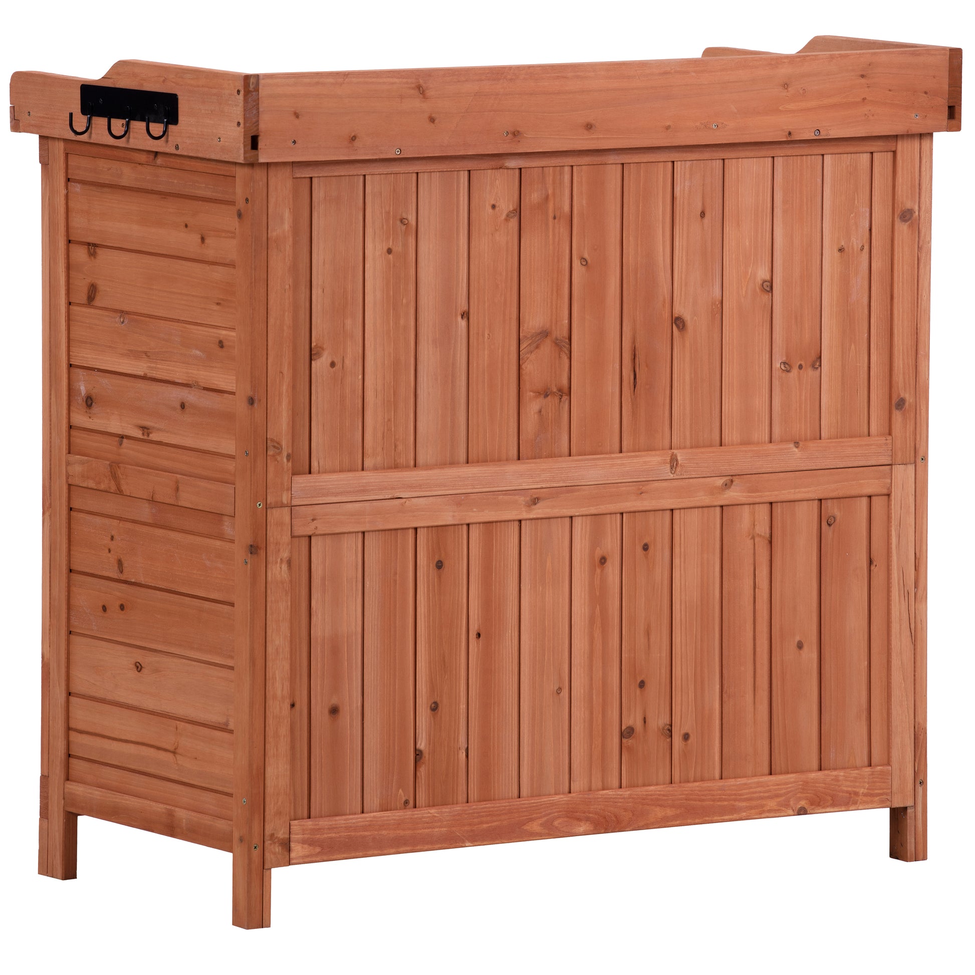 Outdoor 39" Potting Bench Table, Rustic Garden Wood Workstation Storage Cabinet Garden Shed With 2 Tier Shelves And Side Hook, Orange Orange Garden & Outdoor Casual Wood Solid Wood