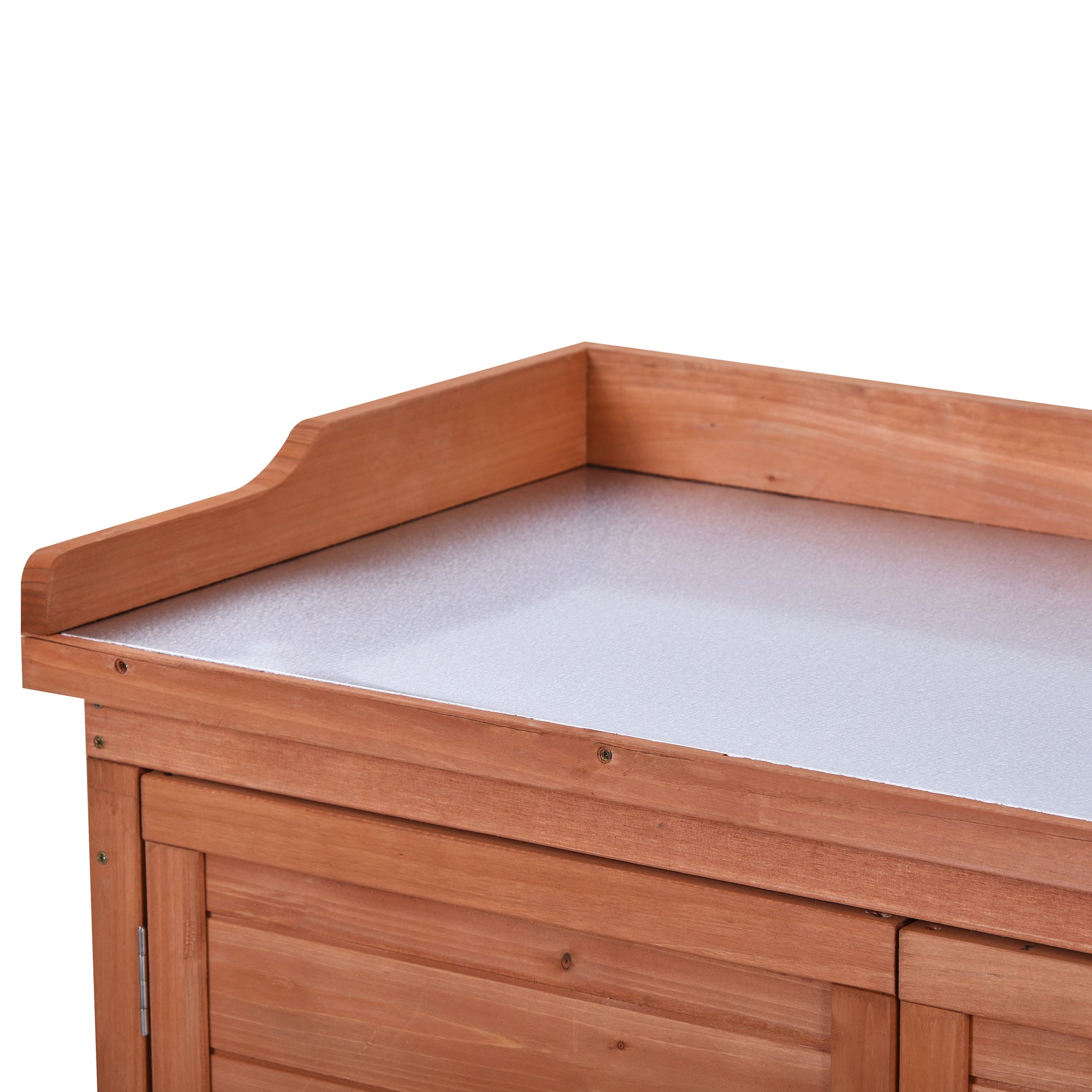 Outdoor 39" Potting Bench Table, Rustic Garden Wood Workstation Storage Cabinet Garden Shed With 2 Tier Shelves And Side Hook, Orange Orange Garden & Outdoor Casual Wood Solid Wood