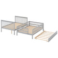 Full Over Full Bunk Bed With Trundle And Staircase,Gray Full Gray Pine