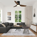 Simple Deluxe 40 Inch Ceiling Fan With Led Light And Remote Control, 6 Speed Modes, 2 Rotating Modestimer Brown Solid Wood