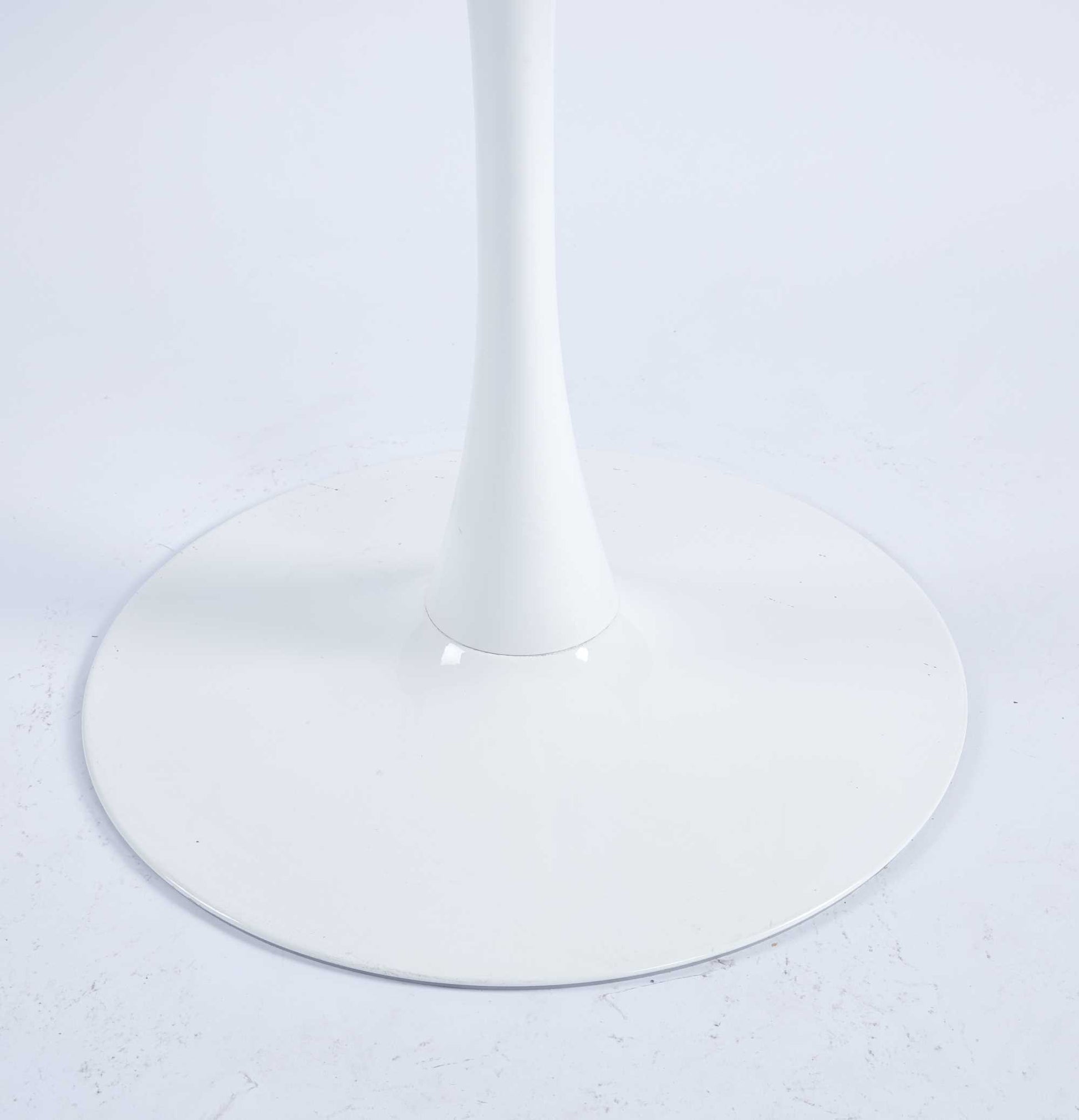 42.1"White Table Mid Century Dining Table For 4 6 People With Round Mdf Table Top, Pedestal Dining Table, End Table Leisure Coffee Table White Kitchen & Dining Tables Mdf