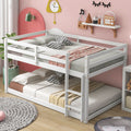 Twin Over Twin Floor Bunk Bed, White Sku:W504P148538 Twin White Pine