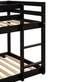 Twin Over Twin Floor Bunk Bed,Espresso Old Sku:W50437211 Twin Espresso Pine