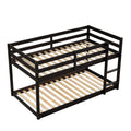 Twin Over Twin Floor Bunk Bed,Espresso Old Sku:W50437211 Twin Espresso Pine