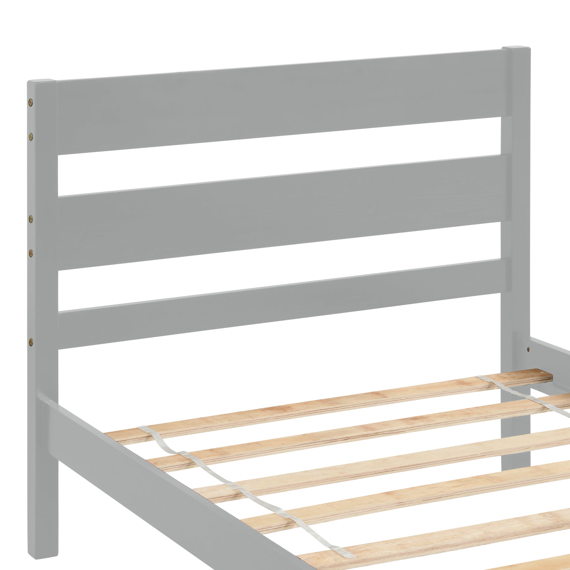 Twin Bed With Headboard And Footboard,Grey Grey Pine