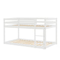 Twin Over Twin Floor Bunk Bed, White Sku:W504P148538 Twin White Pine