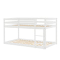 Twin Over Twin Floor Bunk Bed, White Old Sku:W50437209 Twin White Pine