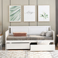 Daybed With Two Drawers, Twin Size Sofa Bed, Two Storage Drawers For Bedroom,Living Room ,White Sku:W504P149045 Twin White Pine